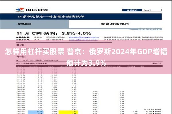 怎样用杠杆买股票 普京：俄罗斯2024年GDP增幅预计为3.9%