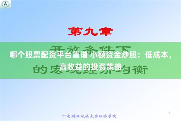 哪个股票配资平台靠谱 小额资金炒股：低成本，高收益的投资策略