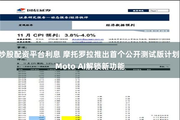 炒股配资平台利息 摩托罗拉推出首个公开测试版计划 Moto AI解锁新功能